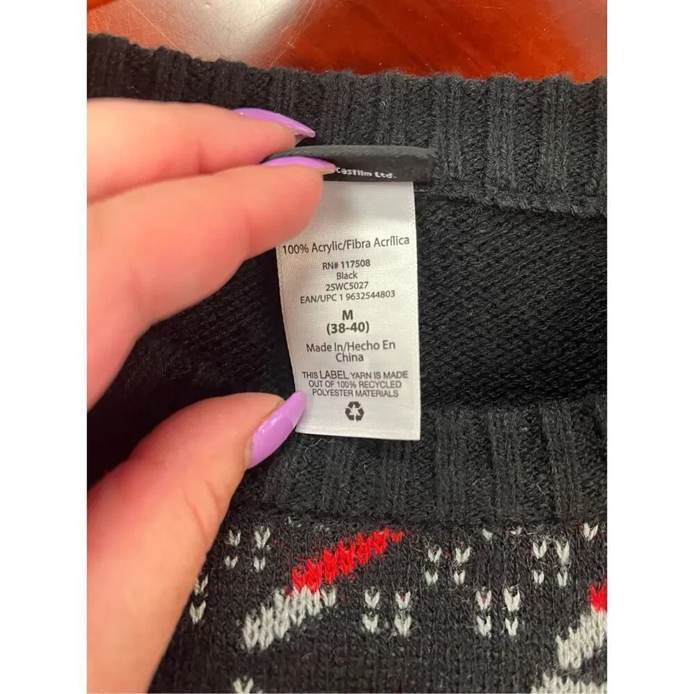 Star Wars Black & Red Darth Vader Crew Neck Sweater sz M EUC